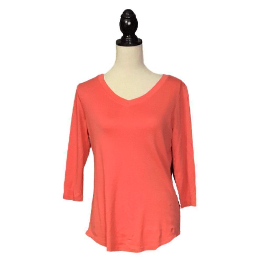 Issac Mizrahi Essentials Coral Soft Tee Sz XS